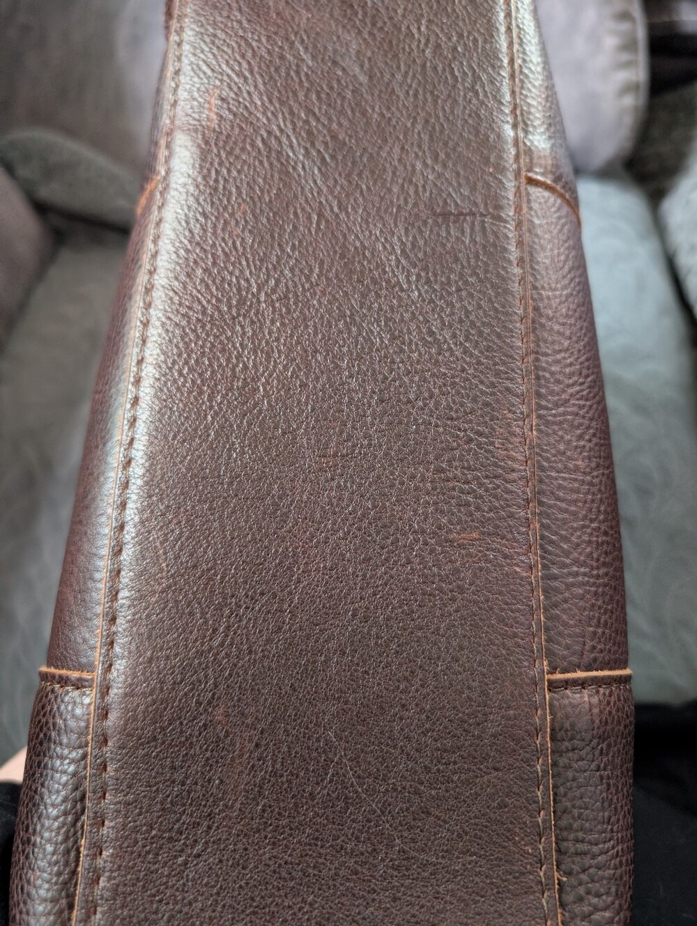 Portland Leather Large North/South Lola Crossbody Tote in Coldbrew - Picture 4 of 8